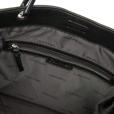 Calvin Klein Reyna North/South Tote, Black/Silver Calvin Klein