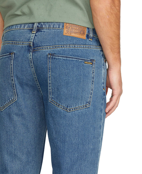 Volcom Men's Solver Denim Jean, Standard Issue Blue, 40x34