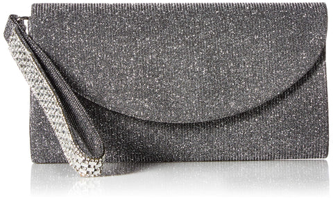 Jessica McClintock womens Vienna Sparkle & Shine Flap wristlet handbags, Pewter, One Size US Jessica McClintock