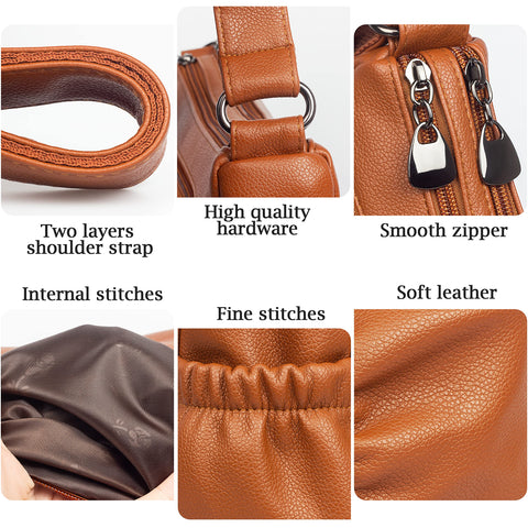 Crossbody Purse for Women Ladies Soft PU Leather Shoulder Bag Medium Roomy Handbag Fashion Tote Top Handle Satchel VOLGANIK ROCK