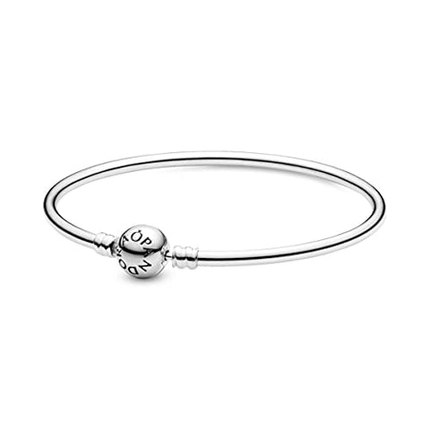 PANDORA Jewelry Bangle Charm Sterling Silver Bracelet, 7.5", No Box PANDORA