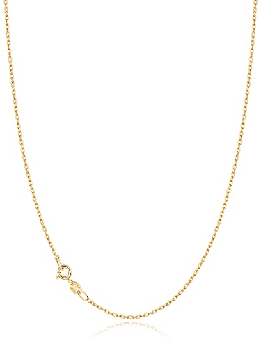 Jewlpire 18K Over Gold Chain Necklace for Women Girls, 925 Stering Silver Chain 1mm Sturdy & Shiny Women's Chain Necklaces Cable Chain, 18 Inch Jewlpire
