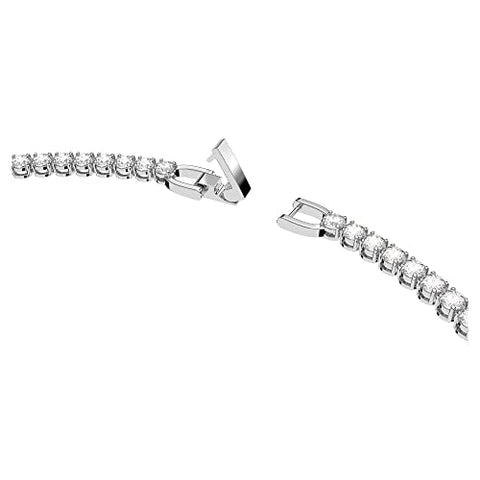 Swarovski Tennis Deluxe All-Around Tennis -Necklace with Clear Swarovski Crystals on a Rhodium Setting with Included Extender SWAROVSKI