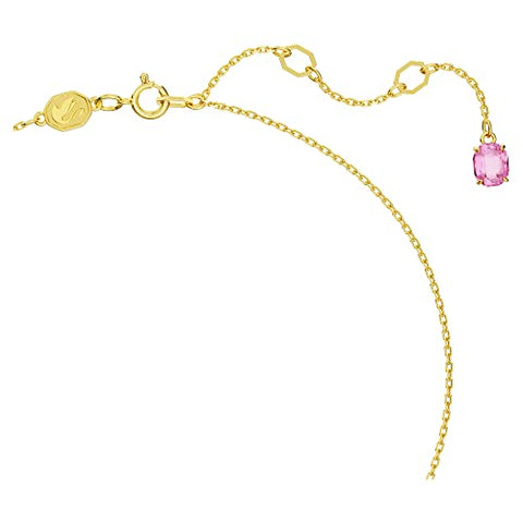 SWAROVSKI Florere Pendant Necklace with Pink Flower Motif on a Gold-Tone Finished Chain, Part of the Florere Collection SWAROVSKI