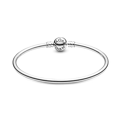 PANDORA Jewelry Bangle Charm Sterling Silver Bracelet, 7.5", No Box PANDORA