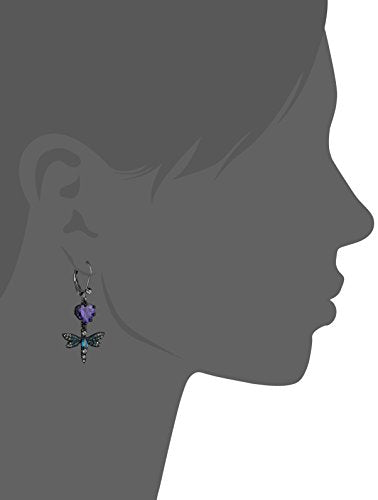 Betsey Johnson CZ & Butterfly Double Mismatch Drop Earring Betsey Johnson