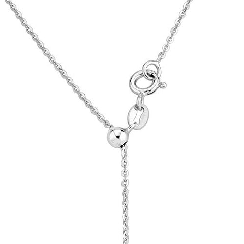 Miabella Womens, Mens 925 Sterling Silver or 18Kt Yellow Gold Over Silver Italian 1.3mm Adjustable Solid Diamond Cut Thin Bolo Cable Chain Necklace, 14-24 Inch Miabella