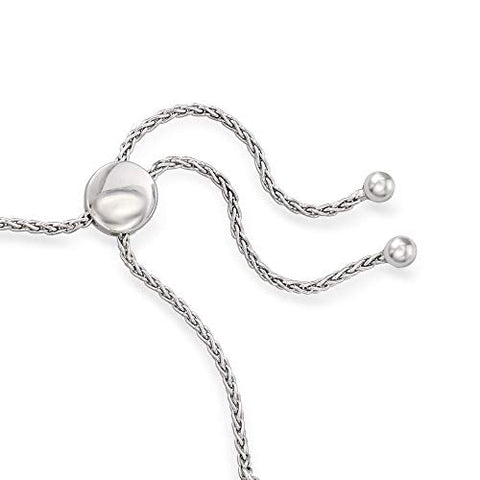 Ross-Simons 0.25 ct. t.w. Diamond Openwork Bolo Bracelet in Sterling Silver Ross-Simons