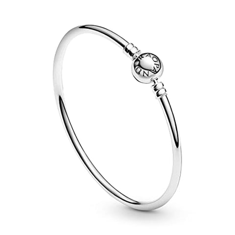 PANDORA Jewelry Bangle Charm Sterling Silver Bracelet, 7.5", No Box PANDORA