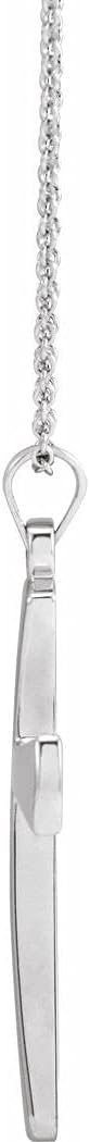 14k White Gold 28.5x19mm Polished Religious Faith Cross Necklace Jewelry Gifts for Women JewelryWeb
