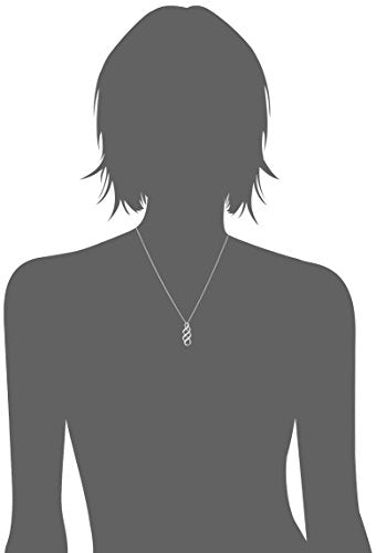 Amazon Collection Women's Sterling Silver Diamond Twist Pendant Necklace (1/10 cttw), 18" Amazon Collection