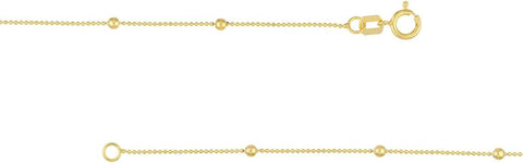 14k Yellow Gold Alternating Ball Necklace With Spring Ring 24 Inch Jewelry Gifts for Women JewelryWeb