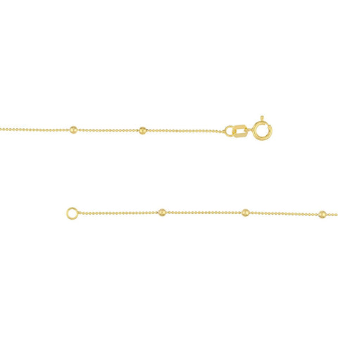 14k Yellow Gold Alternating Ball Necklace With Spring Ring 24 Inch Jewelry Gifts for Women JewelryWeb