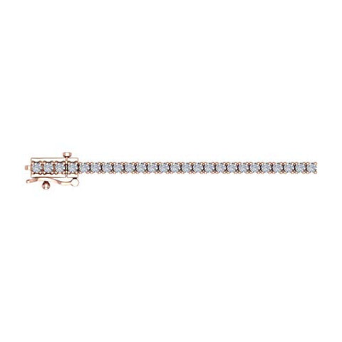 1 3/4 Carat Diamond Tennis Bracelet in 10K Rose Gold (6.5 Inch) - IGI Certified FINEROCK