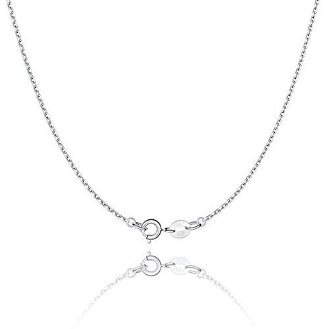 Jewlpire 925 Sterling Silver Chain Necklace Chain for Women Girls 1.1mm Cable Chain Necklace Upgraded Spring-Ring Clasp - Thin & Sturdy - Italian Quality 18 Inch Jewlpire