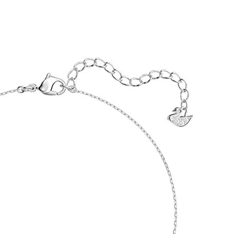 Swarovski Attract Pendant Necklace with a Square Cut Clear Crystal on a Rhodium Plated Setting with Matching Chain SWAROVSKI