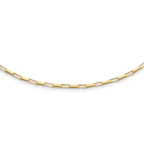 14k Gold Polished Fancy Box Links Necklace 17 Inch Measures 2mm Wide Jewelry Gifts for Women JewelryWeb