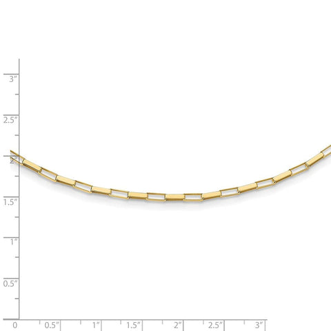 14k Gold Polished Fancy Box Links Necklace 17 Inch Measures 2mm Wide Jewelry Gifts for Women JewelryWeb