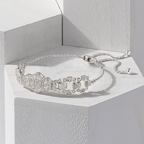 Ross-Simons 0.25 ct. t.w. Diamond Openwork Bolo Bracelet in Sterling Silver Ross-Simons
