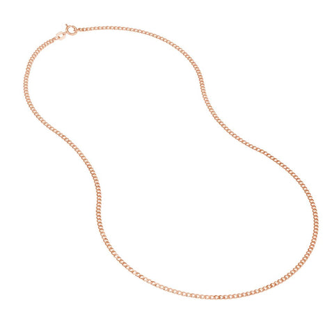 14k Rose Gold 1.95mm Open Curb 5mm Spring Ring Closure 16 Inch Jewelry Gifts for Women JewelryWeb