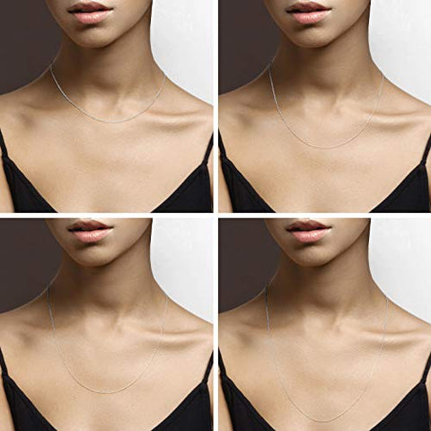 Miabella Womens, Mens 925 Sterling Silver or 18Kt Yellow Gold Over Silver Italian 1.3mm Adjustable Solid Diamond Cut Thin Bolo Cable Chain Necklace, 14-24 Inch Miabella