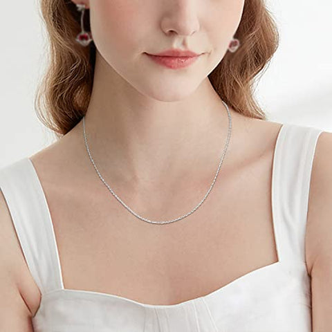 Jewlpire 925 Sterling Silver Chain Necklace Chain for Women Girls 1.1mm Cable Chain Necklace Upgraded Spring-Ring Clasp - Thin & Sturdy - Italian Quality 18 Inch Jewlpire