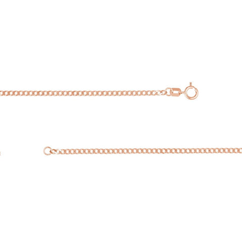 14k Rose Gold 1.95mm Open Curb 5mm Spring Ring Closure 16 Inch Jewelry Gifts for Women JewelryWeb