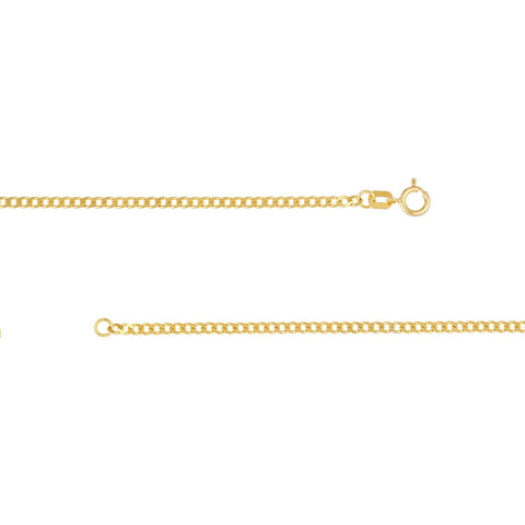 14k Yellow Gold 1.95mm Open Curb 5mm Spring Ring Closure 16 Inch Jewelry Gifts for Women JewelryWeb