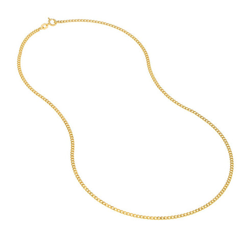 14k Yellow Gold 1.95mm Open Curb 5mm Spring Ring Closure 16 Inch Jewelry Gifts for Women JewelryWeb