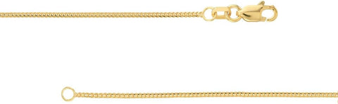 14k Yellow Gold 1.1mm Round Franco Cable Lobster Claw Closure 16 Inch Jewelry Gifts for Women JewelryWeb