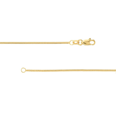 14k Yellow Gold 1.1mm Round Franco Cable Lobster Claw Closure 16 Inch Jewelry Gifts for Women JewelryWeb