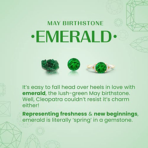 Angara Natural Emerald Solitaire Pendant Necklace for Women, Girls in 14K White Gold 18 Inch Chain (Grade-AAA | Size-7x5mm) | May Birthstone | Jewelry Gift for Her | Birthday | Wedding | Anniversary Angara