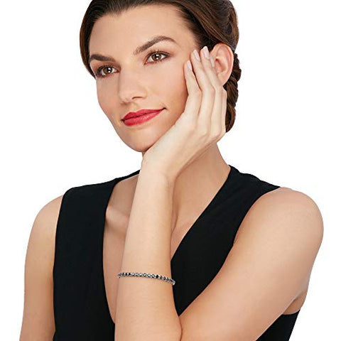 Ross-Simons 9.20 ct. t.w. Black Diamond Tennis Bracelet in 14kt White Gold. 8 inches Ross-Simons