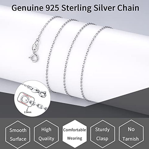 Jewlpire 925 Sterling Silver Chain Necklace Chain for Women Girls 1.1mm Cable Chain Necklace Upgraded Spring-Ring Clasp - Thin & Sturdy - Italian Quality 18 Inch Jewlpire