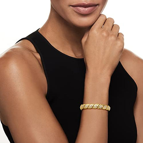 Ross-Simons 1.00 ct. t.w. Diamond Bracelet in 18kt Gold Over Sterling. 7 inches Ross-Simons