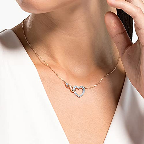 Swarovski Infinity Heart Pendant Necklace, with Mixed Metal Plated Finish and Clear Swarovski Crystal Pavé SWAROVSKI