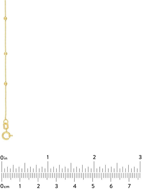 14k Yellow Gold Alternating Ball Necklace With Spring Ring 24 Inch Jewelry Gifts for Women JewelryWeb