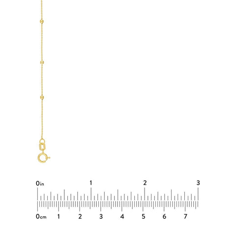 14k Yellow Gold Alternating Ball Necklace With Spring Ring 24 Inch Jewelry Gifts for Women JewelryWeb