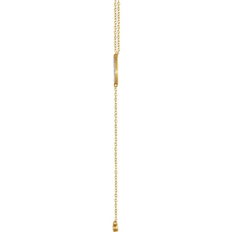 14k Yellow Gold Polished 0.13 Dwt Diamond Bar Y 16 18 Inch Necklace Jewelry Gifts for Women JewelryWeb