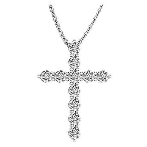 2 Carat Total Weight 14K White Gold Diamond Cross Value Collection Houston Diamond District