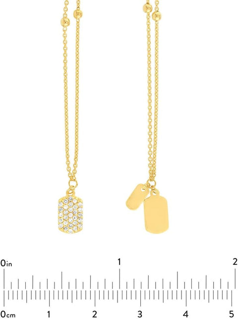 14k Yellow Gold 29 Diamond .17tcw Double Animal Pet Dog Necklace 24 Inch Jewelry Gifts for Women JewelryWeb