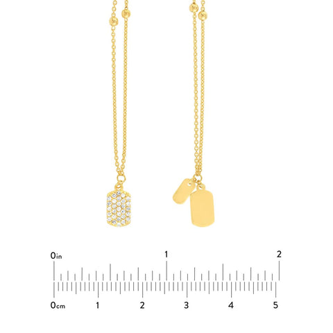 14k Yellow Gold 29 Diamond .17tcw Double Animal Pet Dog Necklace 24 Inch Jewelry Gifts for Women JewelryWeb