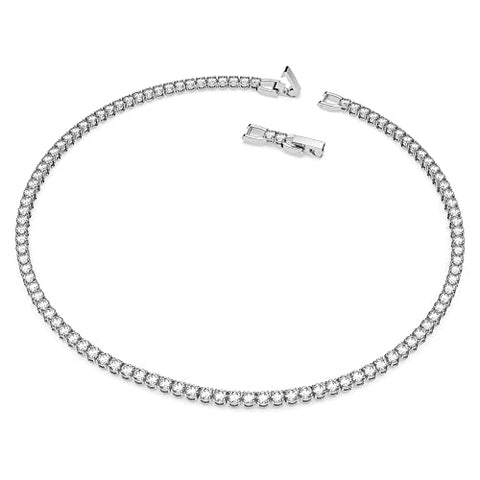 Swarovski Tennis Deluxe All-Around Tennis -Necklace with Clear Swarovski Crystals on a Rhodium Setting with Included Extender SWAROVSKI
