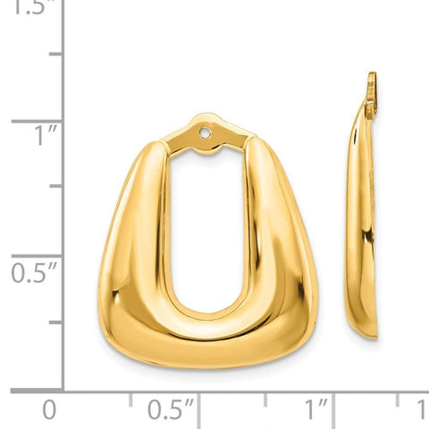 14k Yellow Gold Dangle Open back Polished Hoop Earrings Jackets Measures 25x20mm Wide Jewelry Gifts for Women JewelryWeb