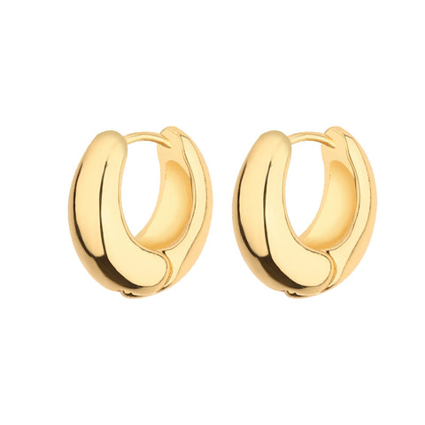 Wgoud Chunky Huggie Hoop Earring 14K Gold Hoop Earrings for Men Women Hypoallergenic, Thick Hoops Earring set, Twist Hoop Earring (6 Prs Chunky Gold) wgoud