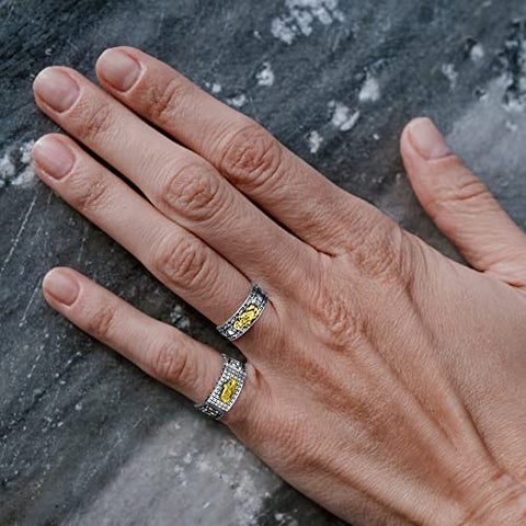 Feng Shui Ring 925 Stering Silver Pixiu Mantra Ring Protection Wealth Adjustable Rings Buddhist Amulet Jewelry Good Luck Health Gift for Men Women Seiyang