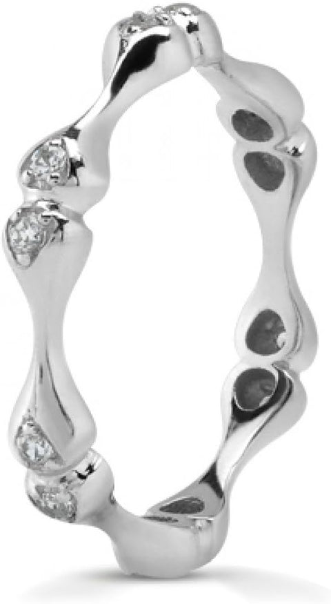 Madina Jewelry 0.36 ct Ladies Round Cut Diamond Eternity Wedding Band Ring in Prong Setting in 14 kt White Gold in Size 10 Madina Jewelry