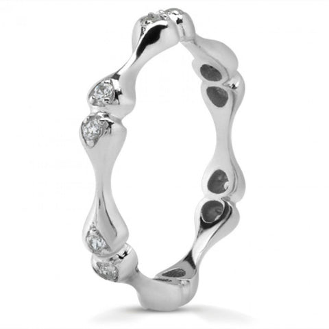 Madina Jewelry 0.36 ct Ladies Round Cut Diamond Eternity Wedding Band Ring in Prong Setting in 14 kt White Gold in Size 10 Madina Jewelry