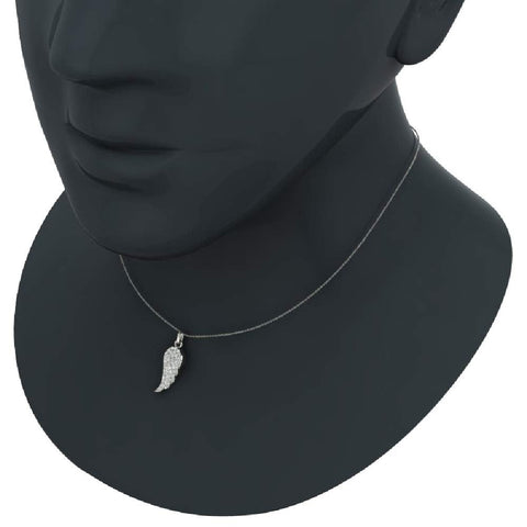 Angel Wings 14K gold Diamond Necklaces for women-girls Charm w/o Chain Gift Box Authenticity Cards (I,I1) Glitz Design