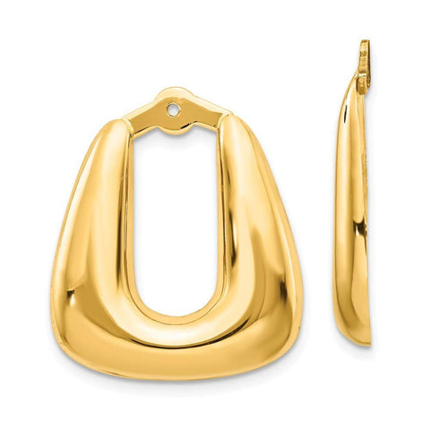 14k Yellow Gold Dangle Open back Polished Hoop Earrings Jackets Measures 25x20mm Wide Jewelry Gifts for Women JewelryWeb